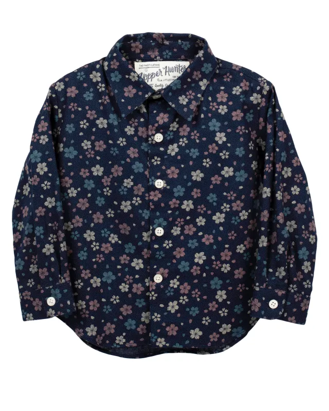 Long Sleeve Shirt | Navy Wildflowers sold by 18 Waits