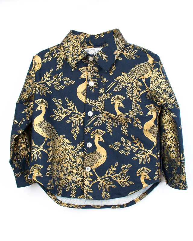 Long Sleeve Shirt | Navy Peacocks sold by 18 Waits