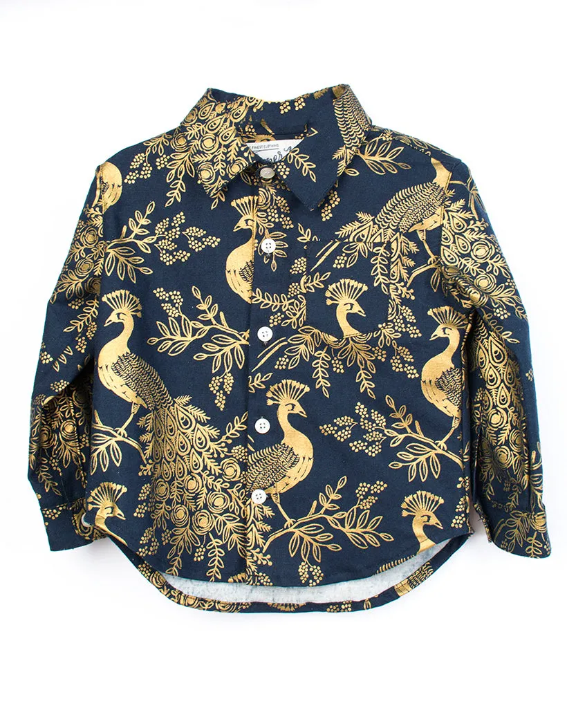 Long Sleeve Shirt | Navy Peacocks sold by 18 Waits