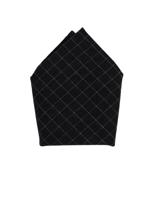 Pocket Square | Black Windowpane sold by 18 Waits