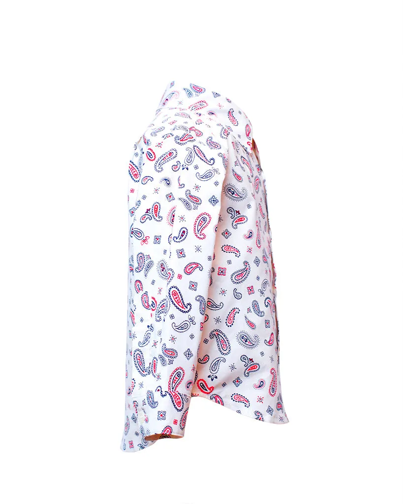 Long Sleeve Shirt | White Paisley sold by 18 Waits product image thumbnail 2