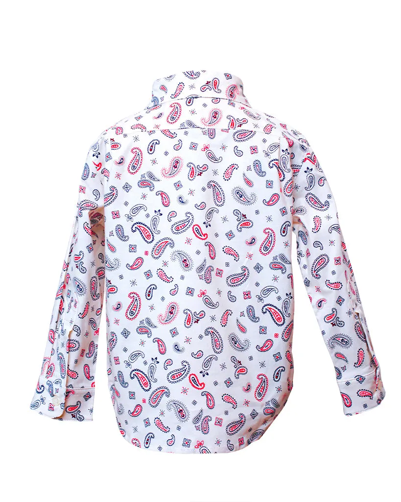 Long Sleeve Shirt | White Paisley sold by 18 Waits product image thumbnail 3