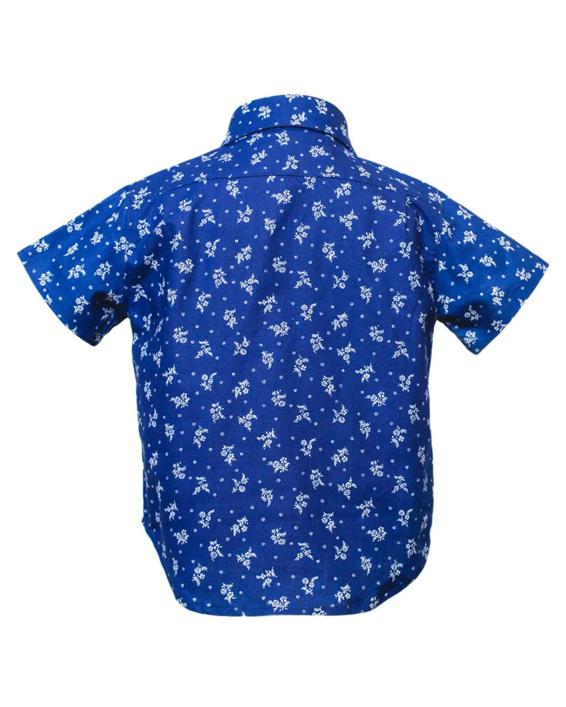 Short Sleeve Shirt | Indigo Floral sold by 18 Waits product image thumbnail 3
