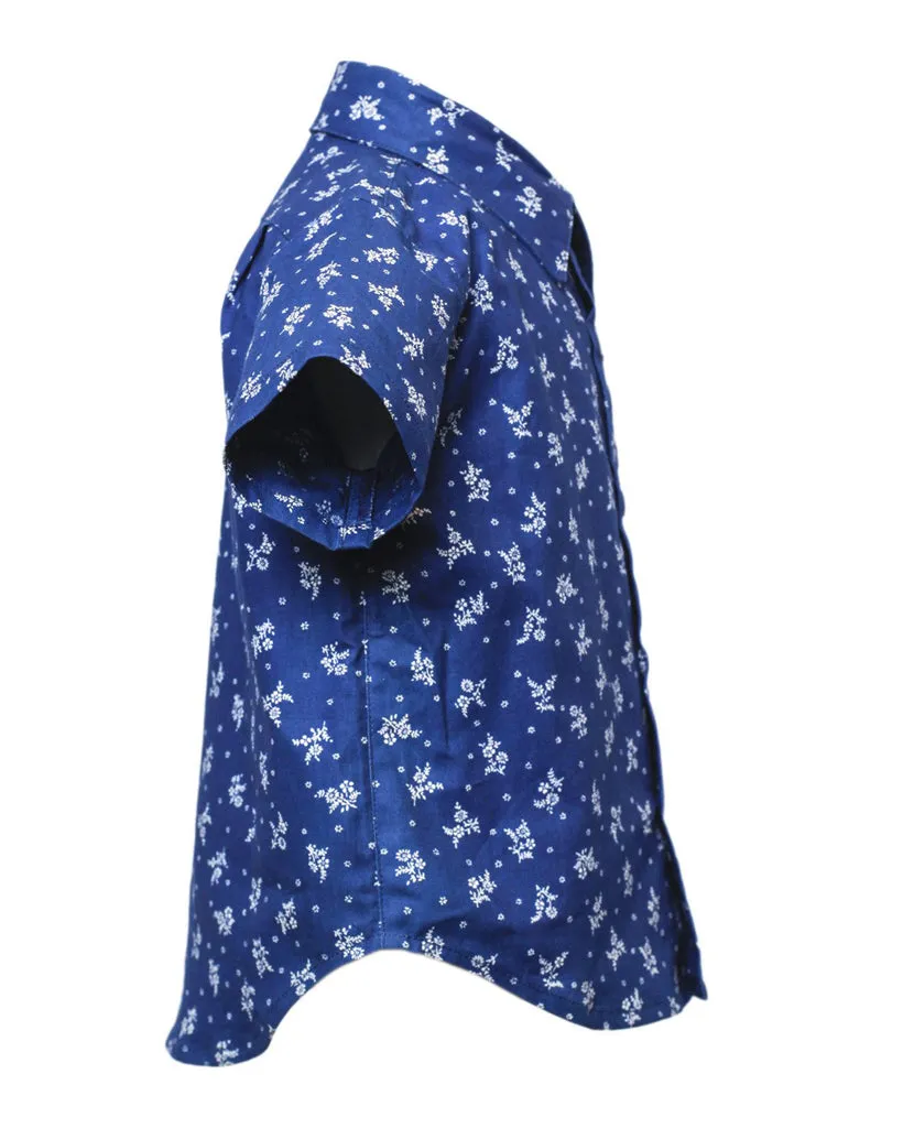 Short Sleeve Shirt | Indigo Floral sold by 18 Waits product image thumbnail 2