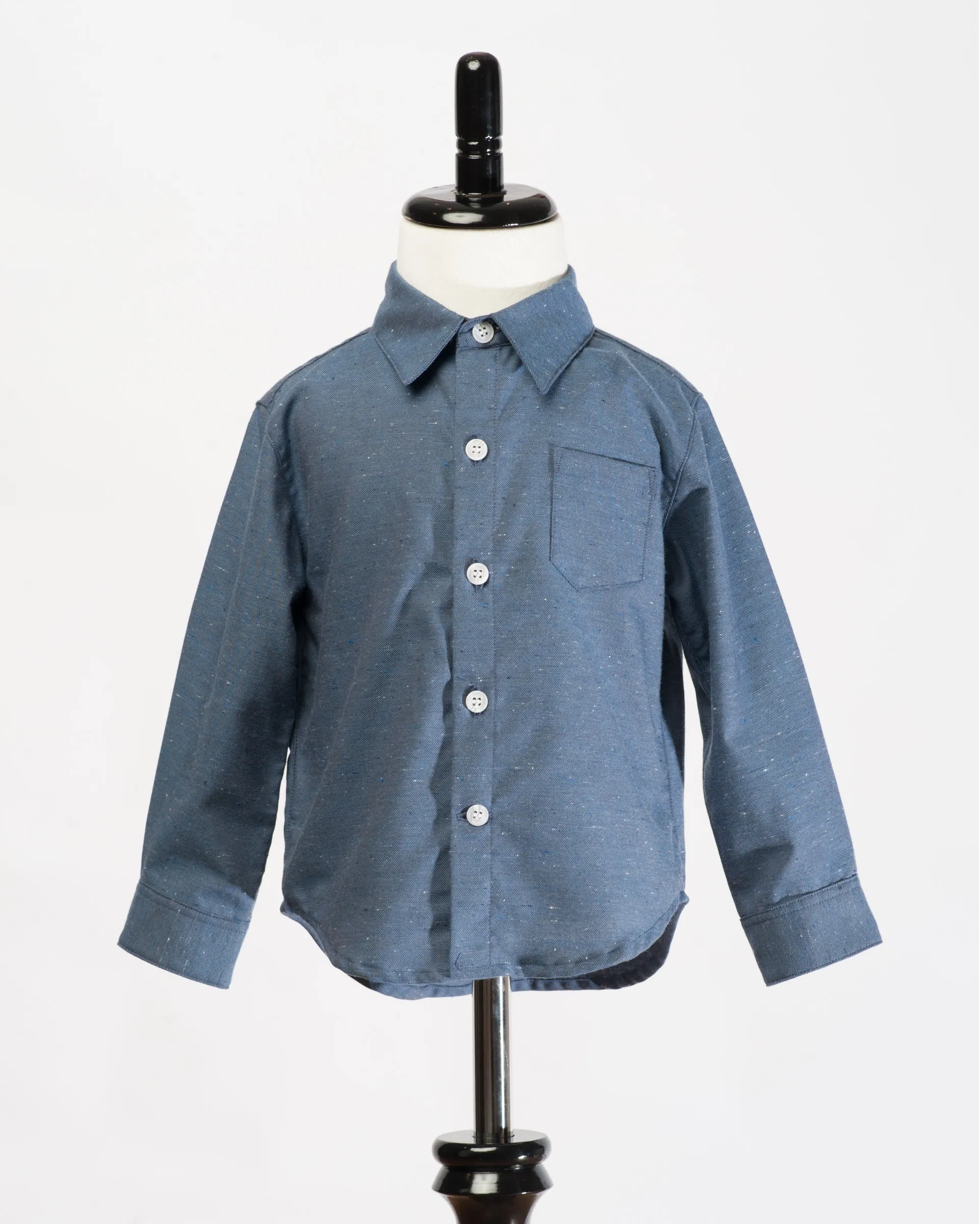 Long Sleeve Shirt | Navy Fleck sold by 18 Waits
