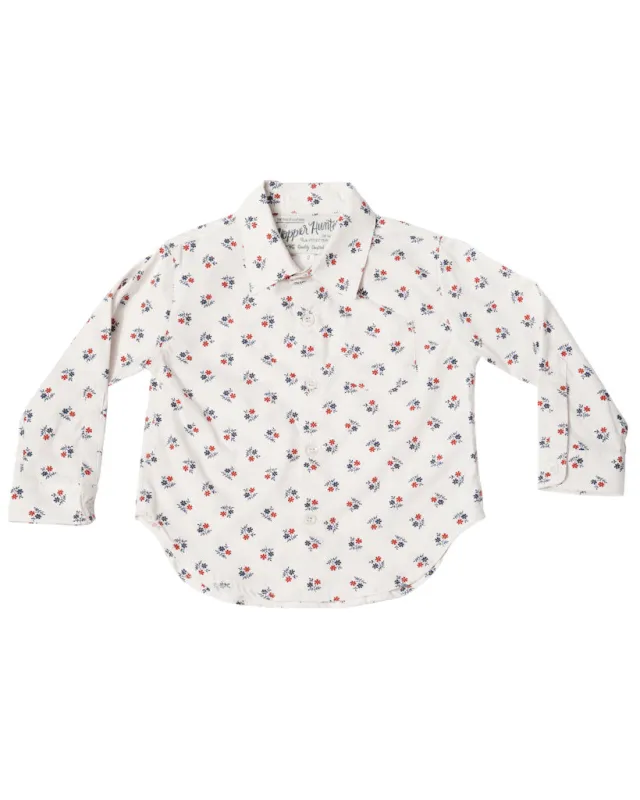 Long Sleeve Shirt | White Wild Flower sold by 18 Waits