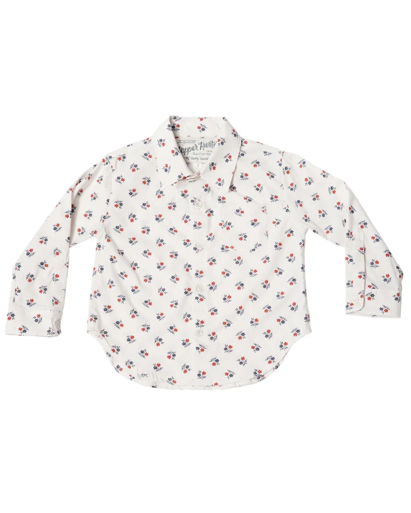 Long Sleeve Shirt | White Wild Flower sold by 18 Waits