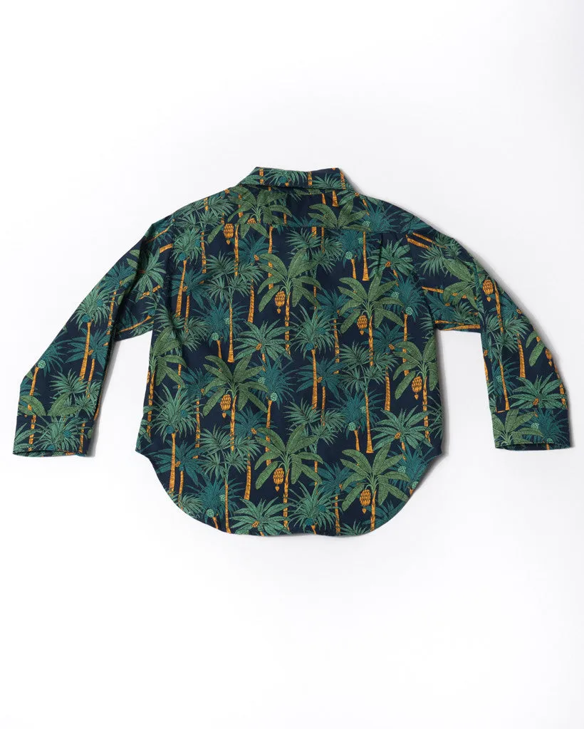 Long Sleeve Shirt | Navy Jungle Palms sold by 18 Waits product image thumbnail 2