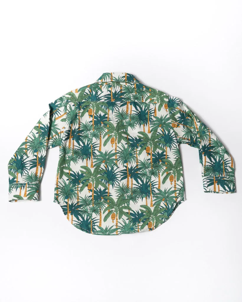Long Sleeve Shirt | White Jungle Palms sold by 18 Waits product image thumbnail 2