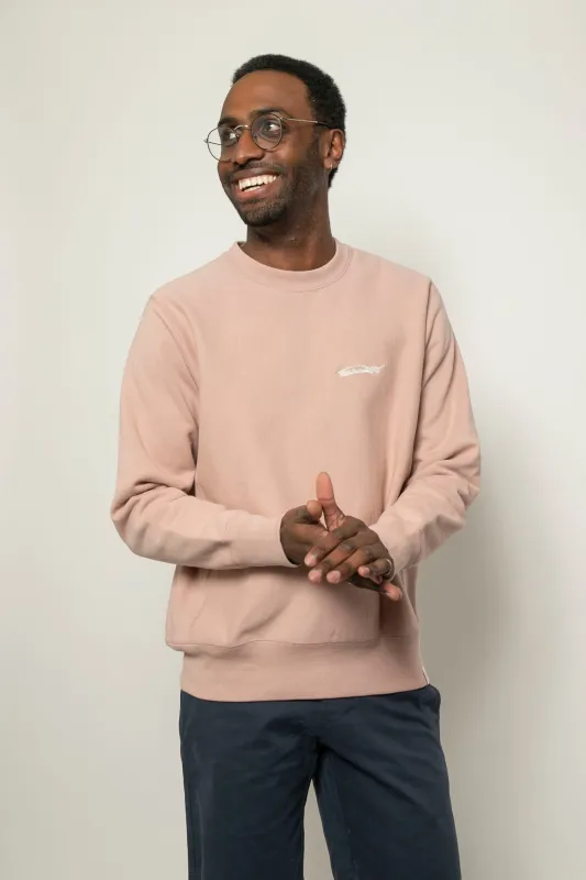 Classic Crewneck | Dusty Rose with Feather sold by 18 Waits