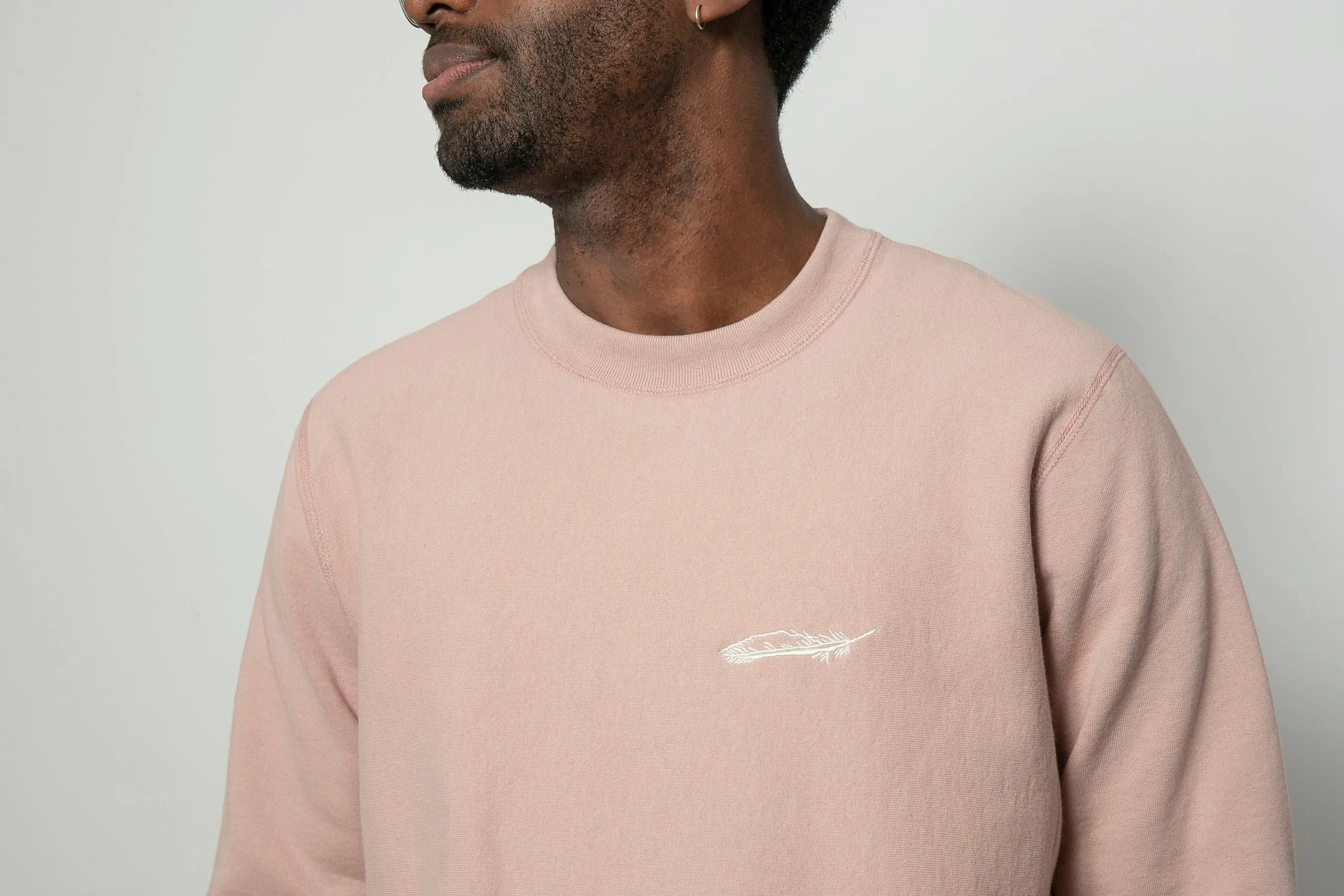 Classic Crewneck | Dusty Rose with Feather sold by 18 Waits product image thumbnail 4