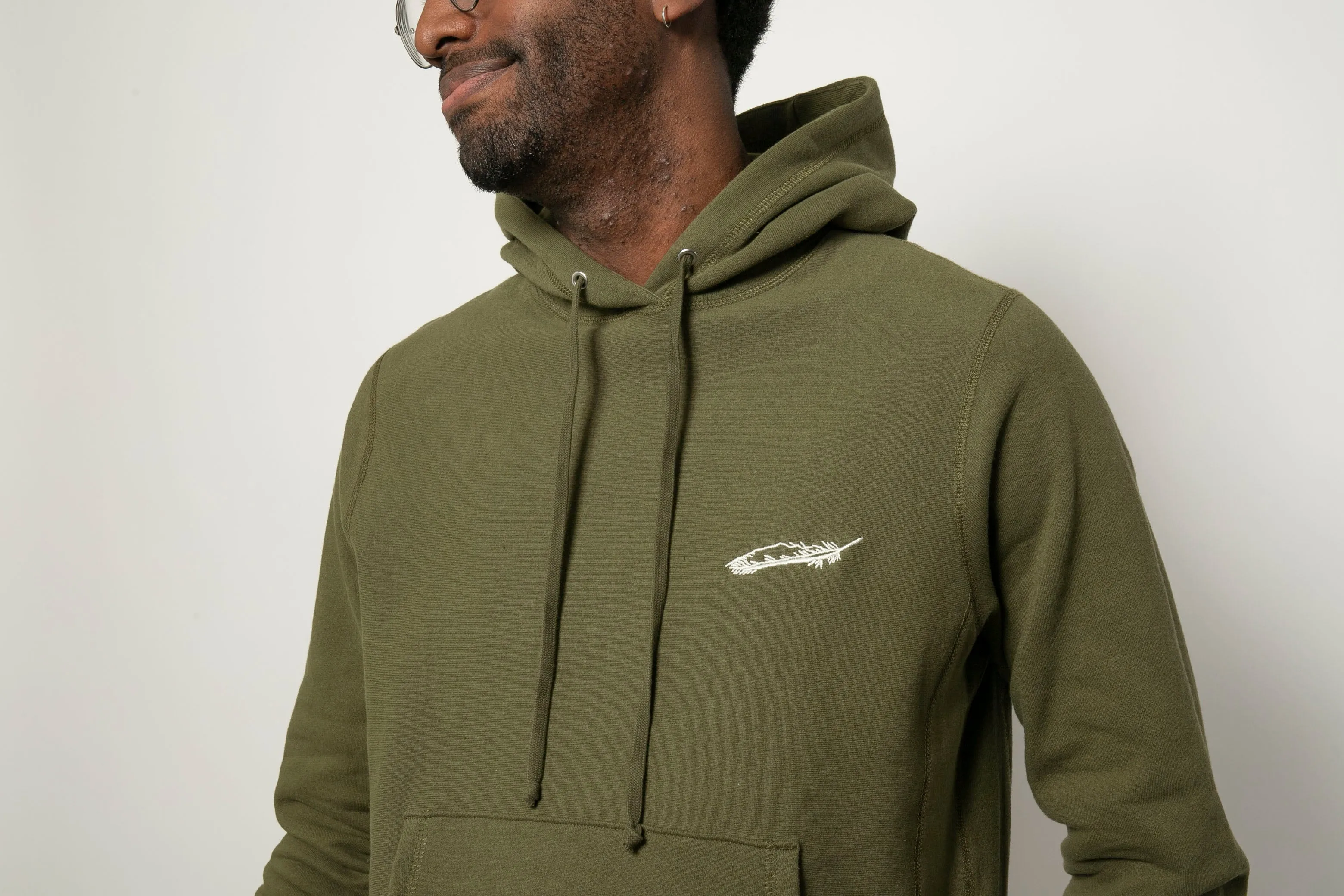 The Classic Hoodie | Olive Drab with Feather sold by 18 Waits product image thumbnail 4