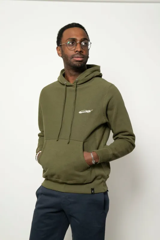 The Classic Hoodie | Olive Drab with Feather sold by 18 Waits