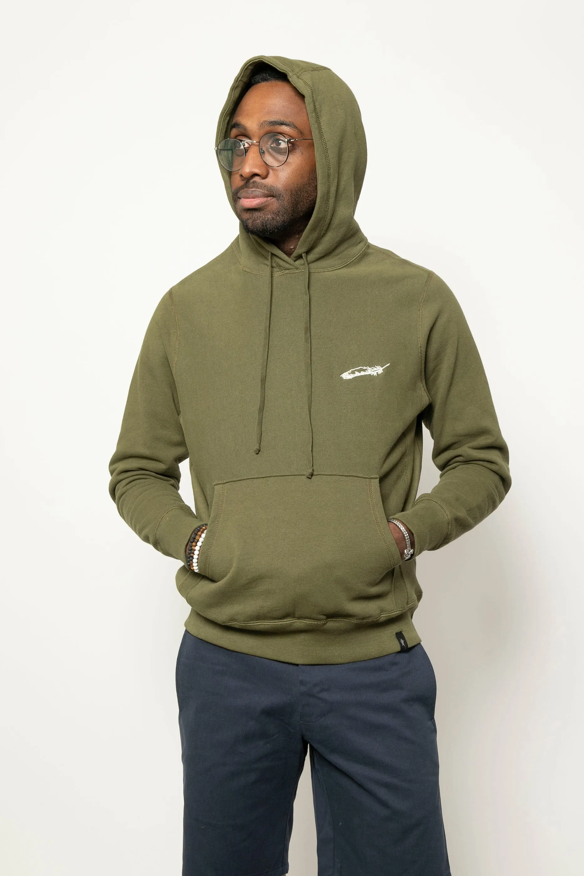 The Classic Hoodie | Olive Drab with Feather sold by 18 Waits product image thumbnail 2