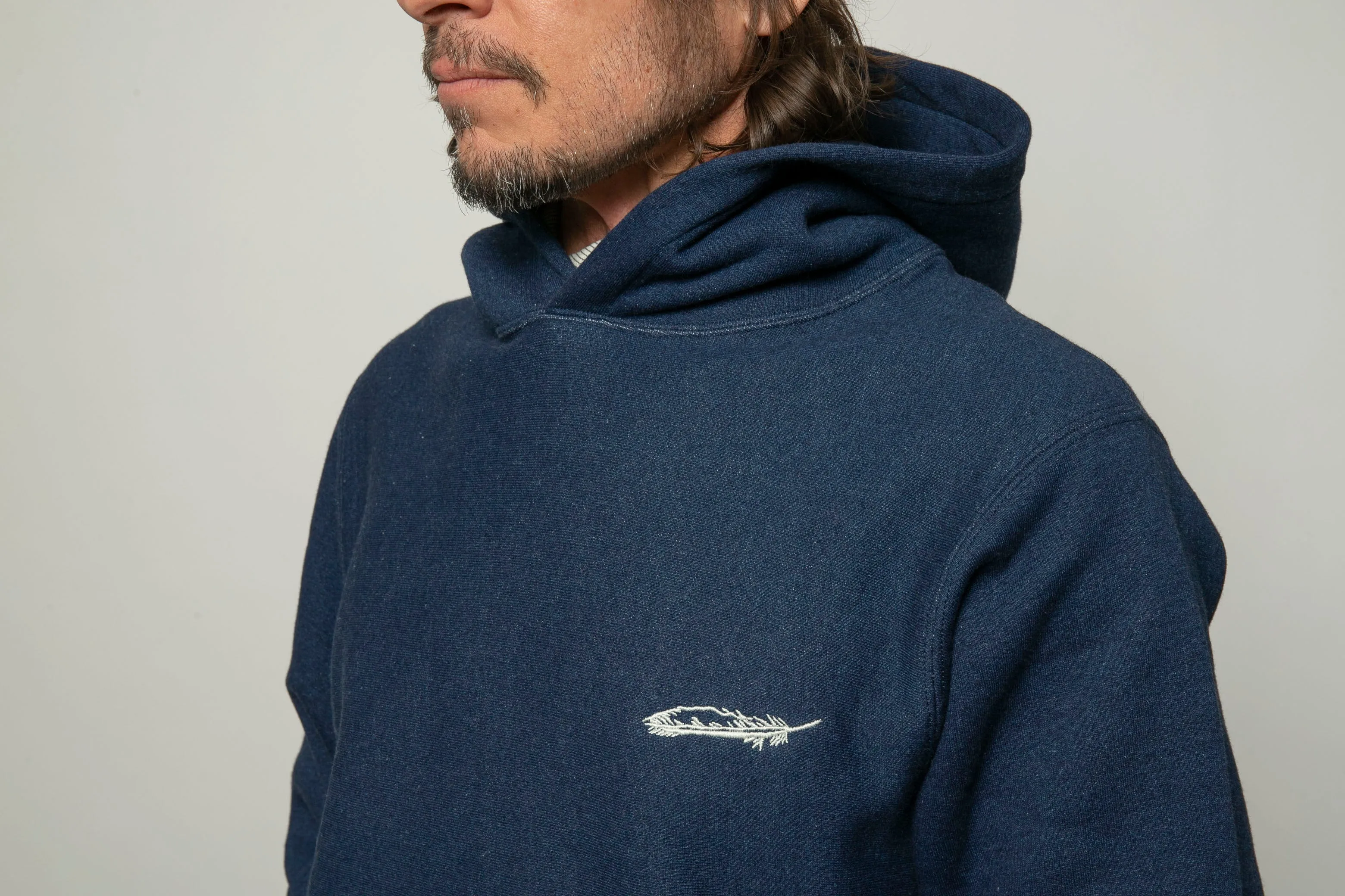 The Relaxed Hoodie | Washed Indigo with Feather sold by 18 Waits product image thumbnail 5