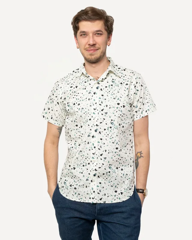 Short Sleeve Dylan Shirt | Teal Terrazzo sold by 18 Waits