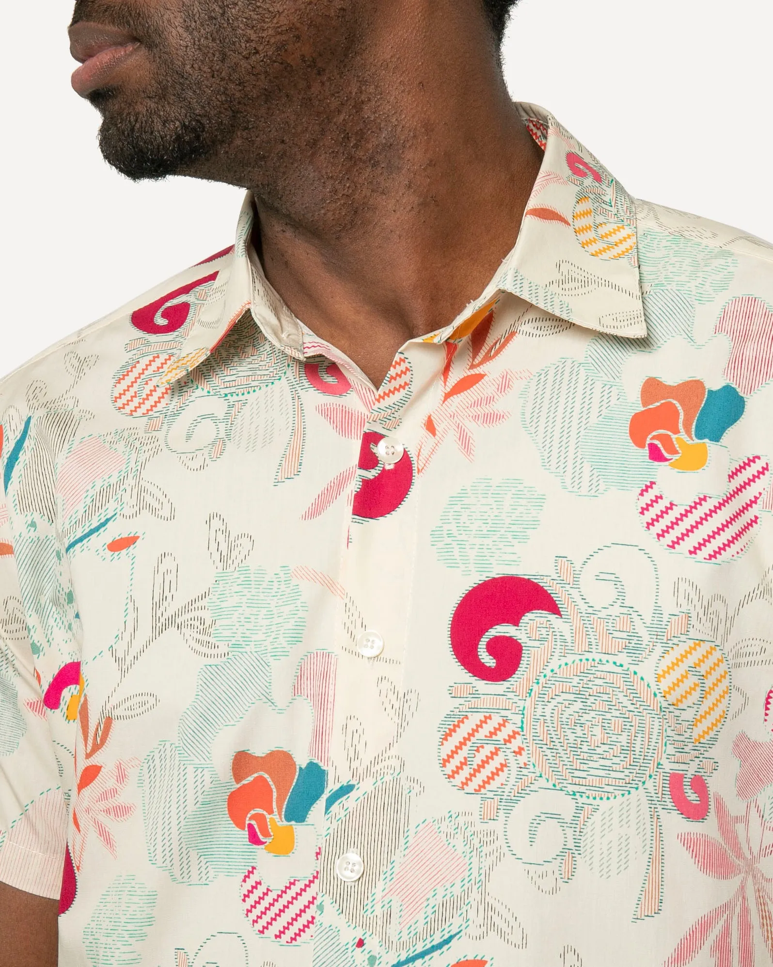 Short Sleeve Dylan Shirt | Stitched Boho Garden sold by 18 Waits product image thumbnail 4