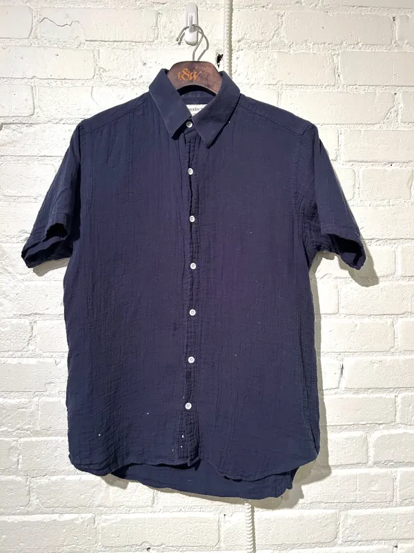 Vintage Short Sleeve Dylan | Navy Gauze sold by 18 Waits