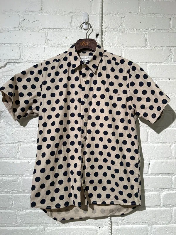 Vintage Short Sleeve Dylan | Tipsy Linen Dots - Navy sold by 18 Waits
