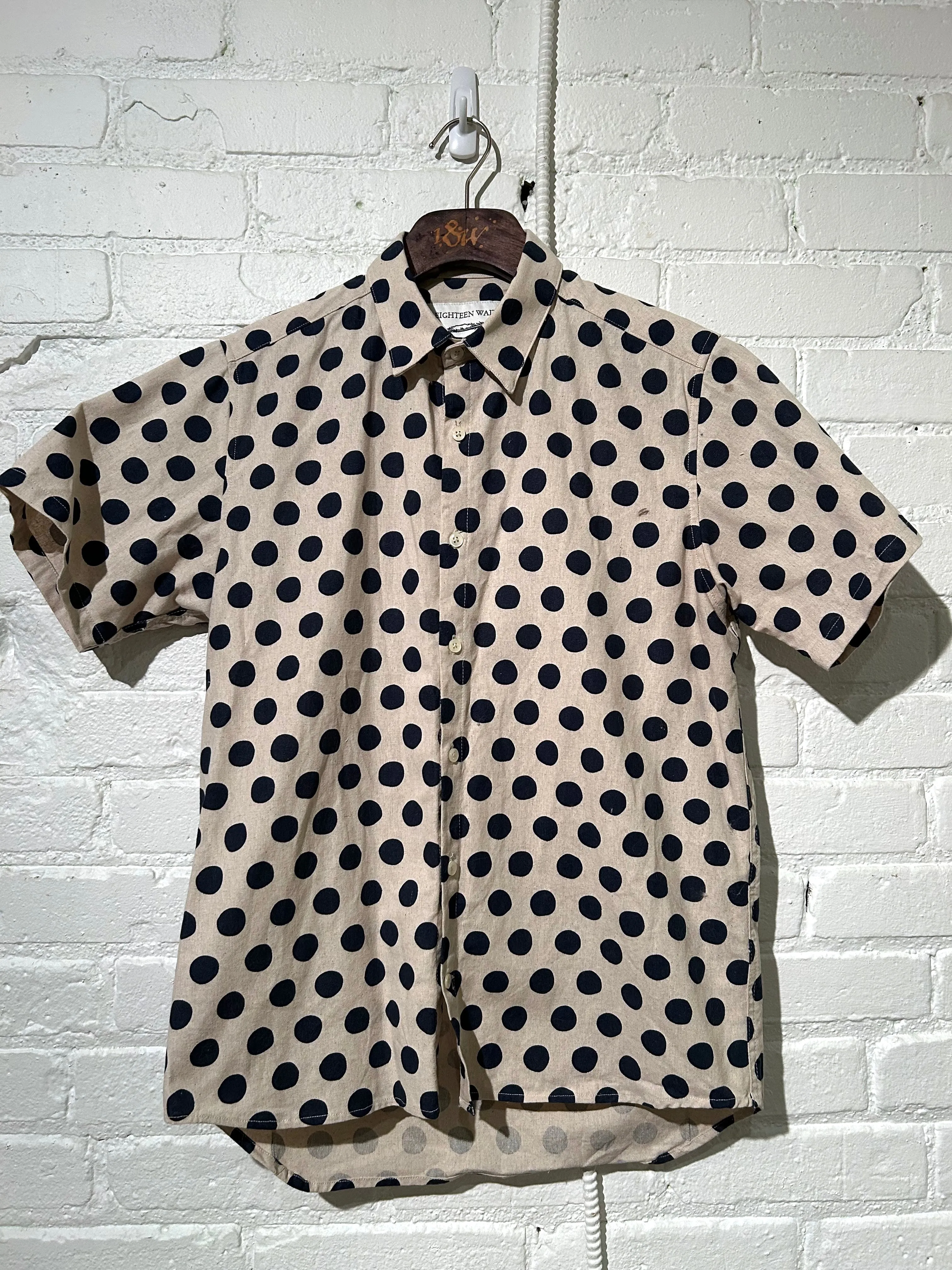 Vintage Short Sleeve Dylan | Tipsy Linen Dots - Navy sold by 18 Waits