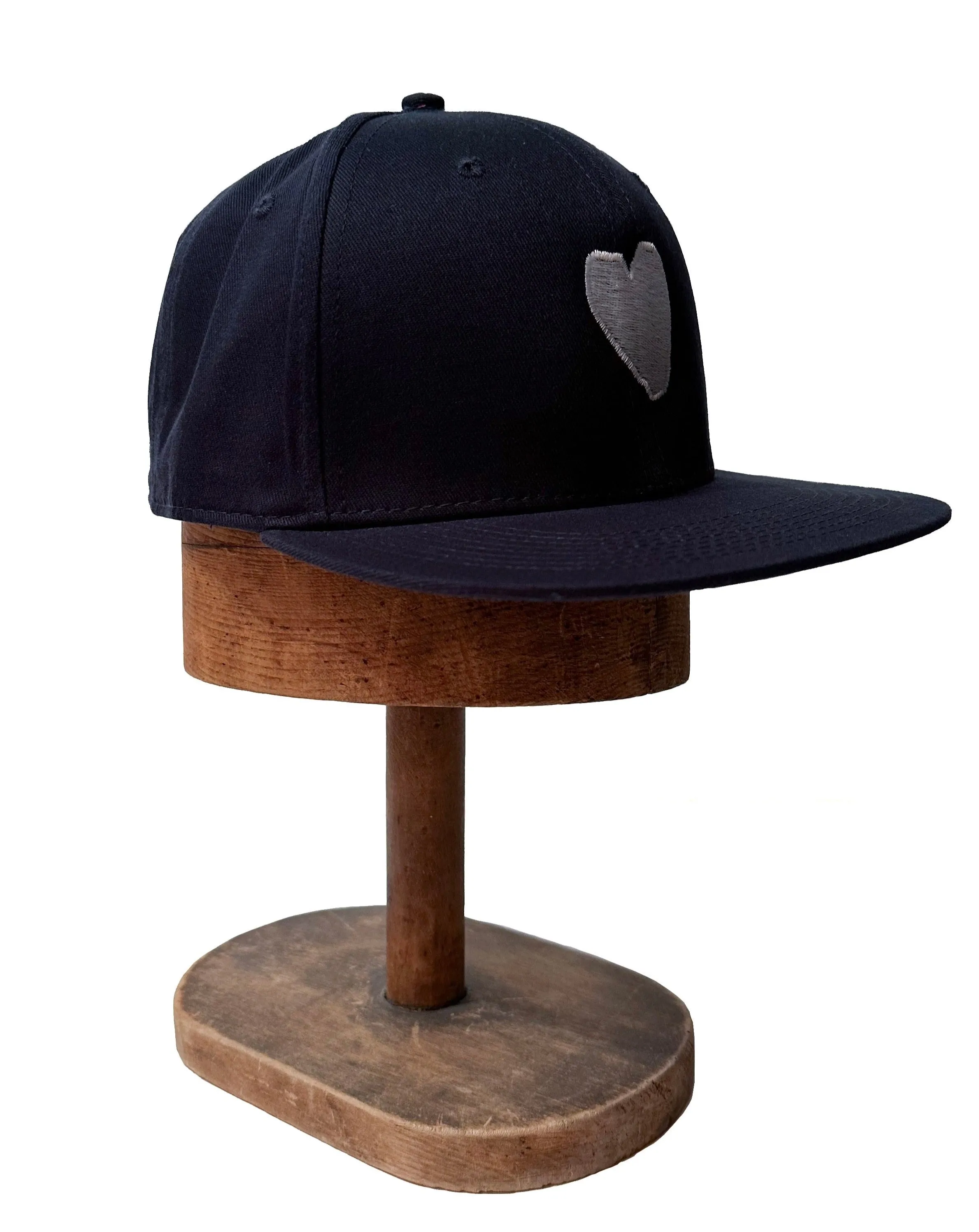 Flat Bill Snapback Cap | White Heart on Navy sold by 18 Waits