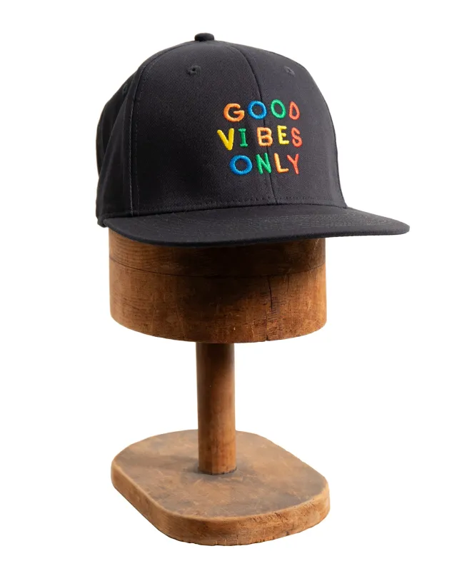 Flat Bill Snapback Cap | Good Vibes Only - Colours sold by 18 Waits