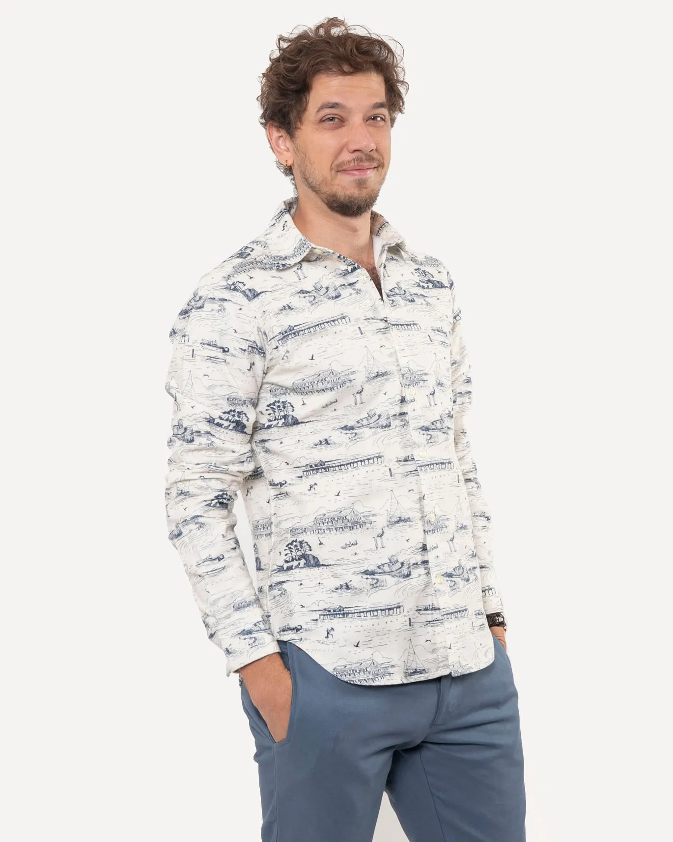 Long Sleeve Dylan Shirt | Seaside Dusk Flannel sold by 18 Waits