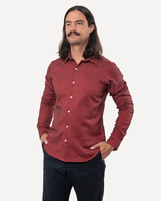 Long Sleeve Dylan Shirt | Merlot Flannel sold by 18 Waits