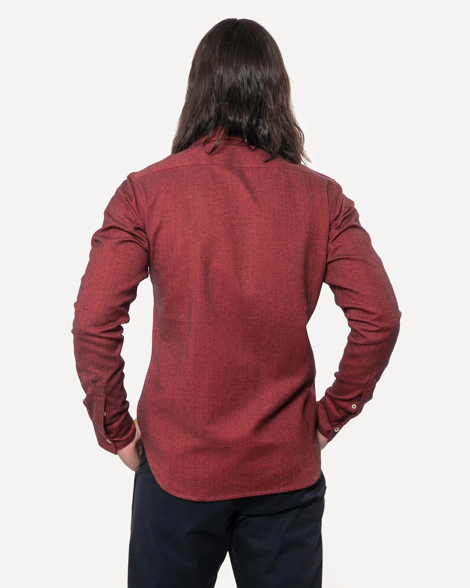 Long Sleeve Dylan Shirt | Merlot Flannel sold by 18 Waits product image thumbnail 2