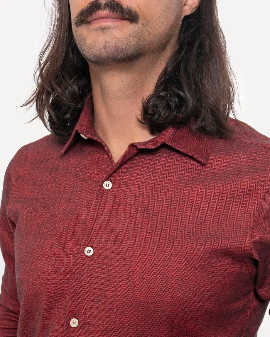 Long Sleeve Dylan Shirt | Merlot Flannel sold by 18 Waits product image thumbnail 3