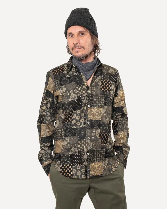 Long Sleeve Dylan Shirt | Olive Patchwork sold by 18 Waits