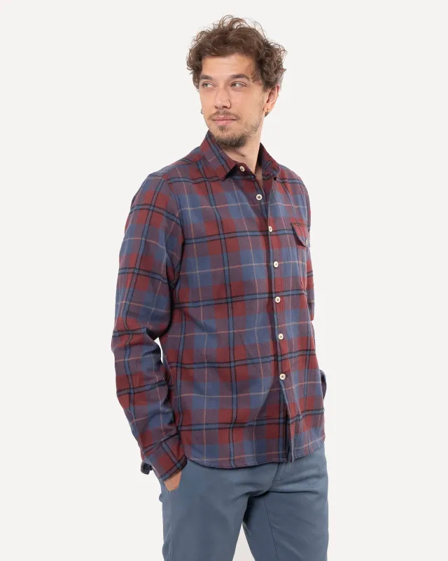 Long Sleeve Neuwirth Shirt | Dusty Blue Plaid sold by 18 Waits
