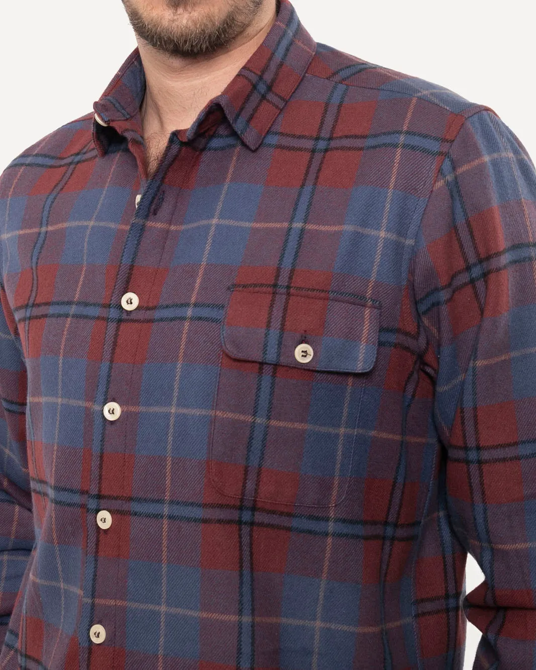 Long Sleeve Neuwirth Shirt | Dusty Blue Plaid sold by 18 Waits product image thumbnail 5