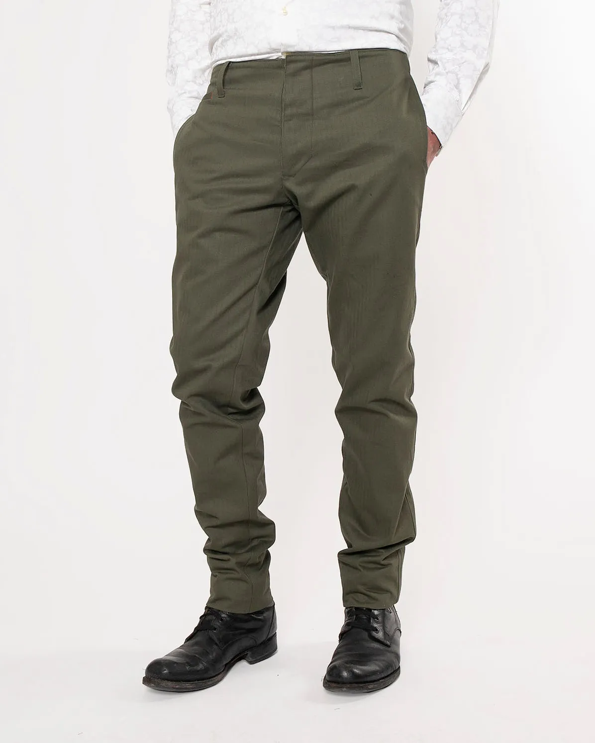 Signature Trouser | Army Green Herringbone sold by 18 Waits product image thumbnail 2