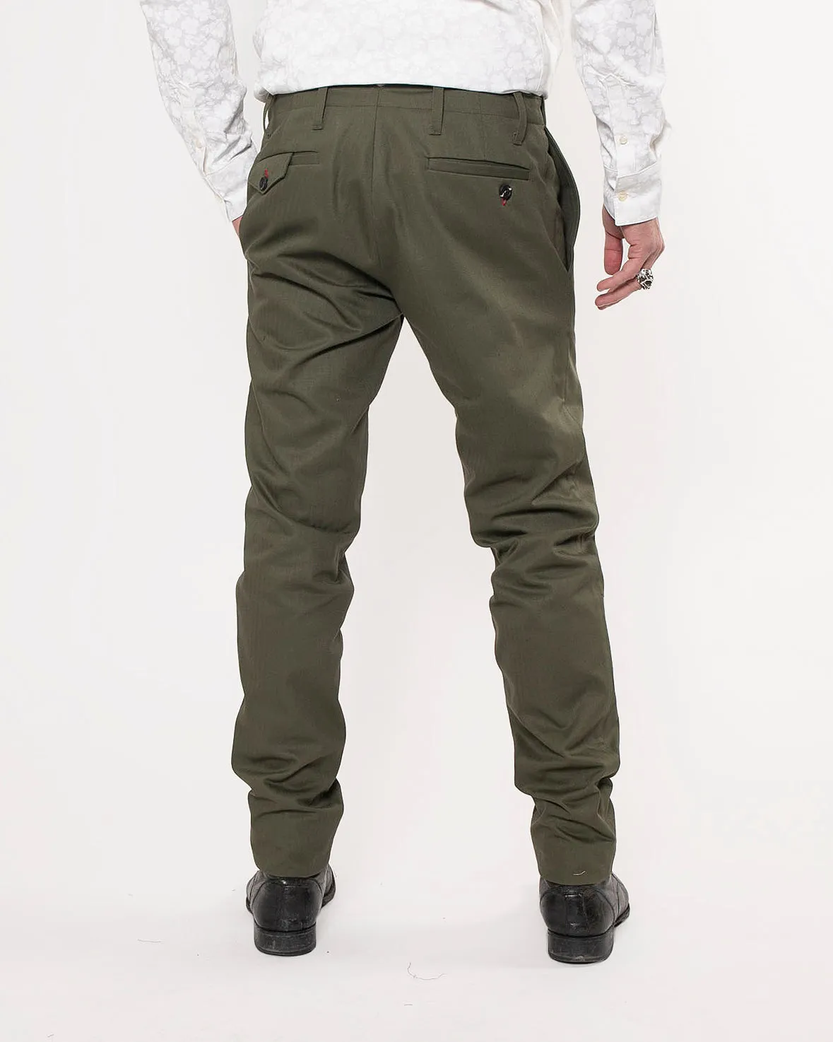 Signature Trouser | Army Green Herringbone sold by 18 Waits product image thumbnail 4