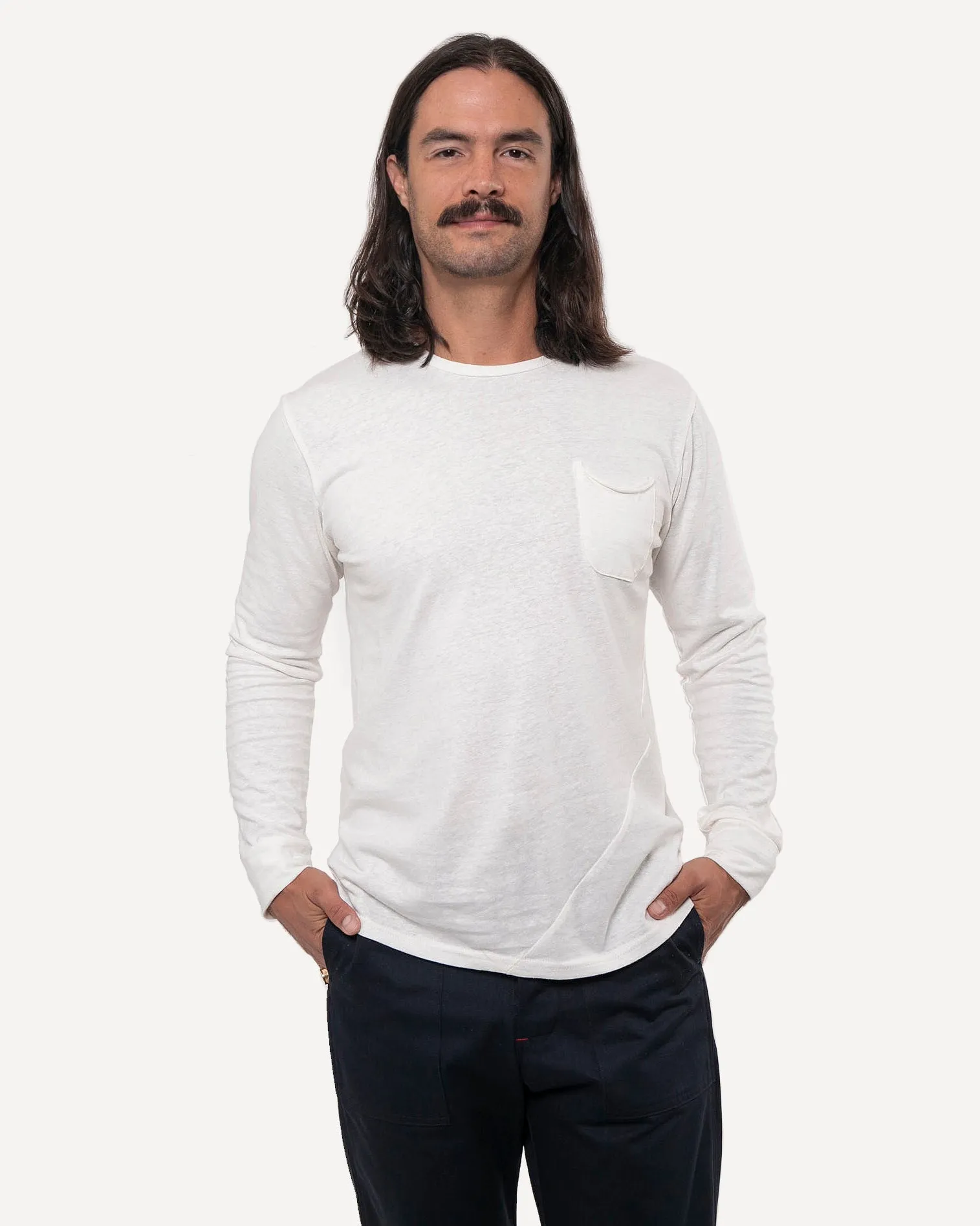 Long Sleeve Pocket Tee | Natural Cotton Hemp sold by 18 Waits product image thumbnail 2