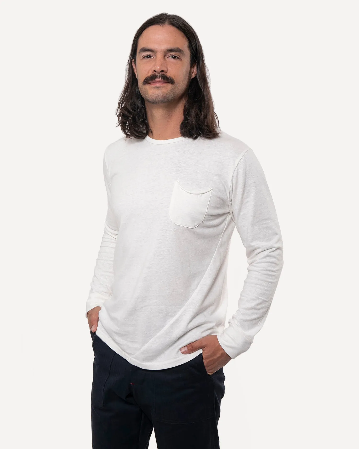 Long Sleeve Pocket Tee | Natural Cotton Hemp sold by 18 Waits