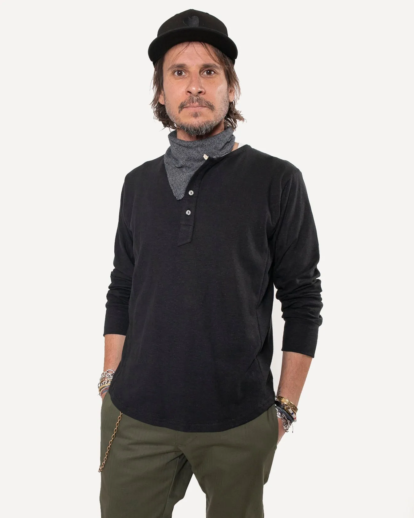 Heritage Henley | Black Cotton Hemp sold by 18 Waits