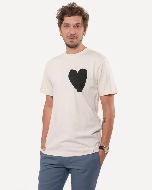 Graphic T-Shirt | Black Heart on Natural sold by 18 Waits