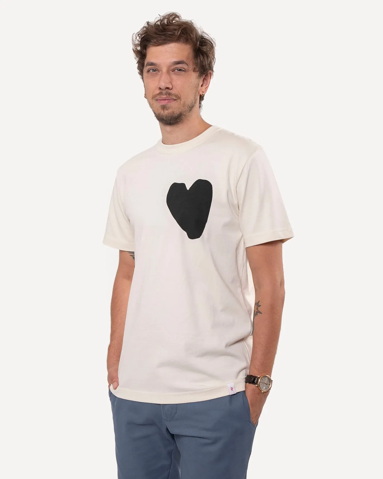 Graphic T-Shirt | Black Heart on Natural sold by 18 Waits product image thumbnail 2