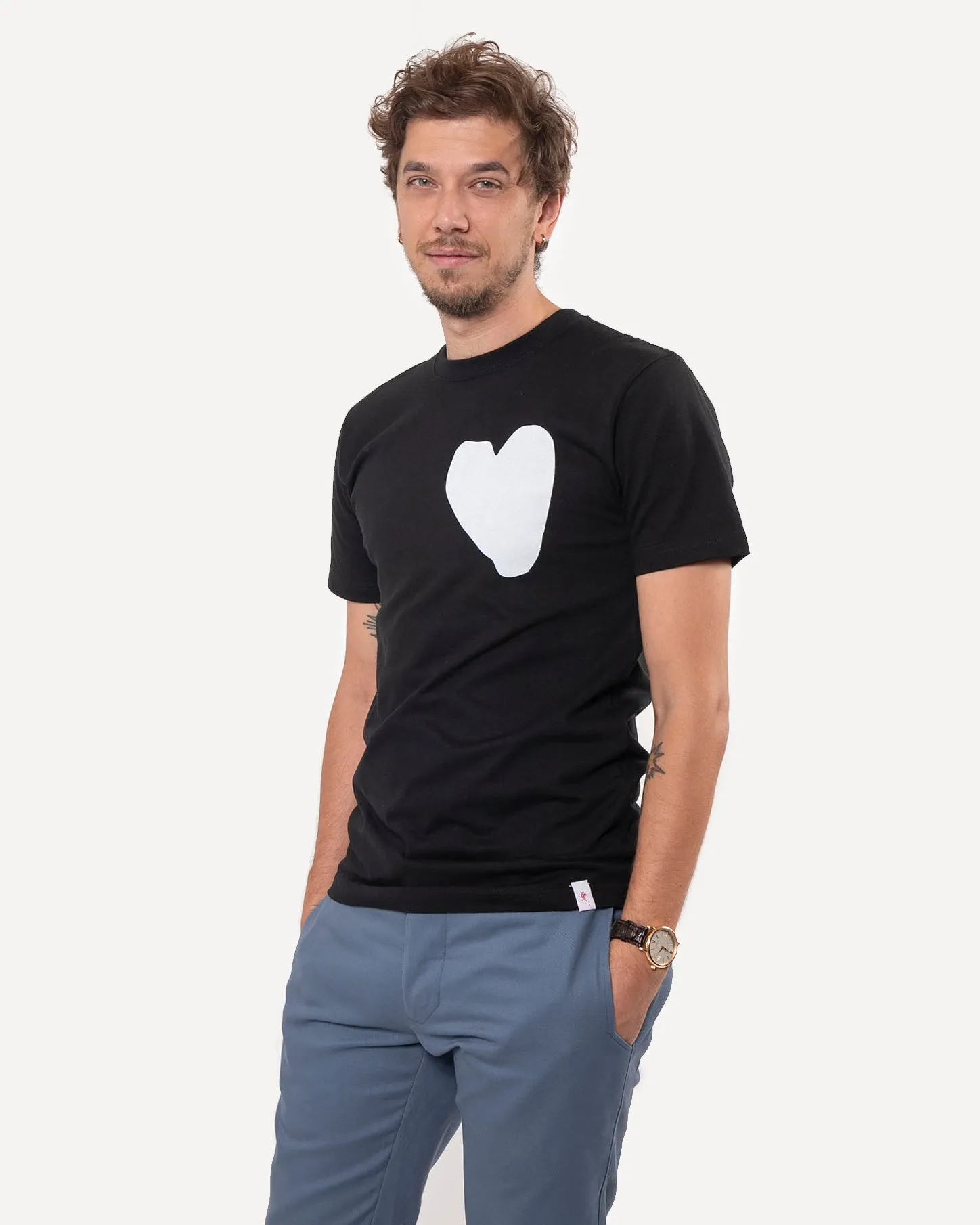Graphic T-Shirt | White Heart on Black sold by 18 Waits