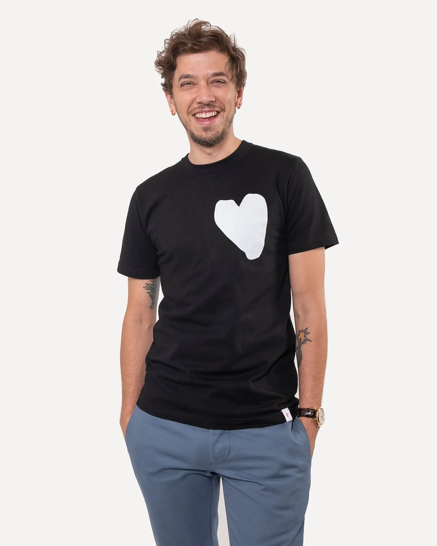 Graphic T-Shirt | White Heart on Black sold by 18 Waits product image thumbnail 2