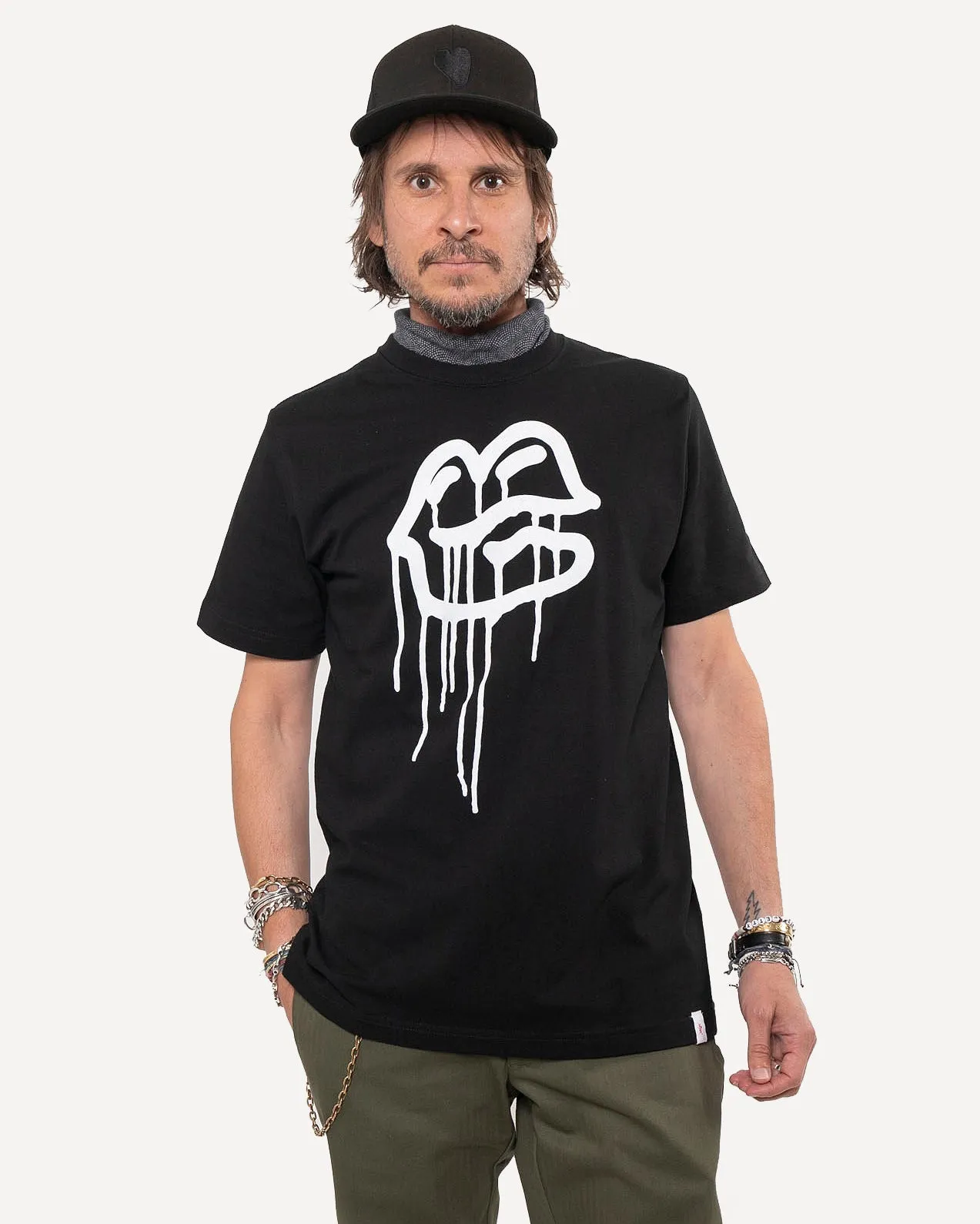 Graphic T-Shirt | White Lips on Black sold by 18 Waits product image thumbnail 2
