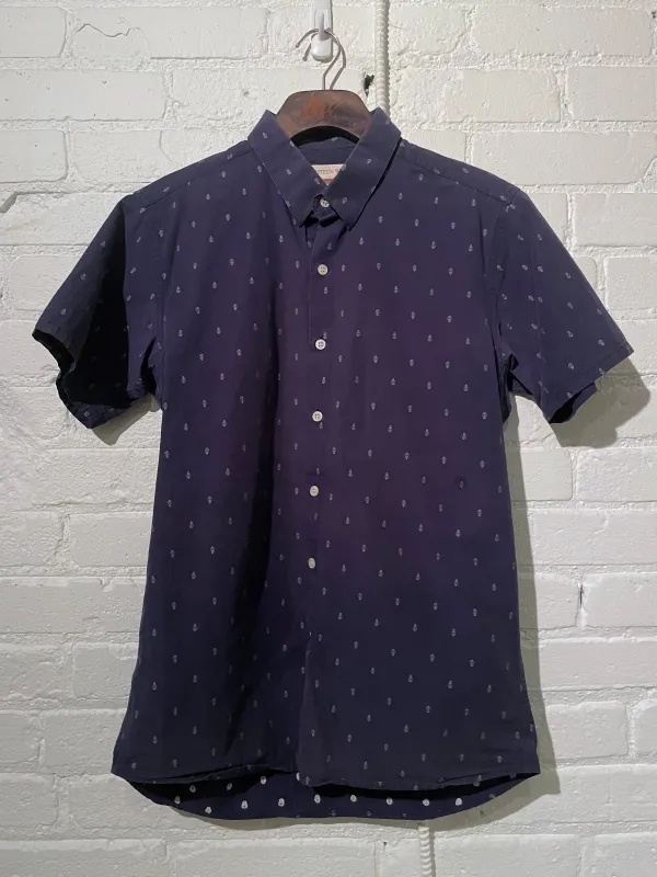 Vintage Short Sleeve Dylan | Navy Anchors sold by 18 Waits