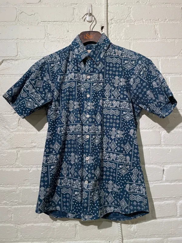 Vintage Short Sleeve Dylan | Indigo Paisley sold by 18 Waits