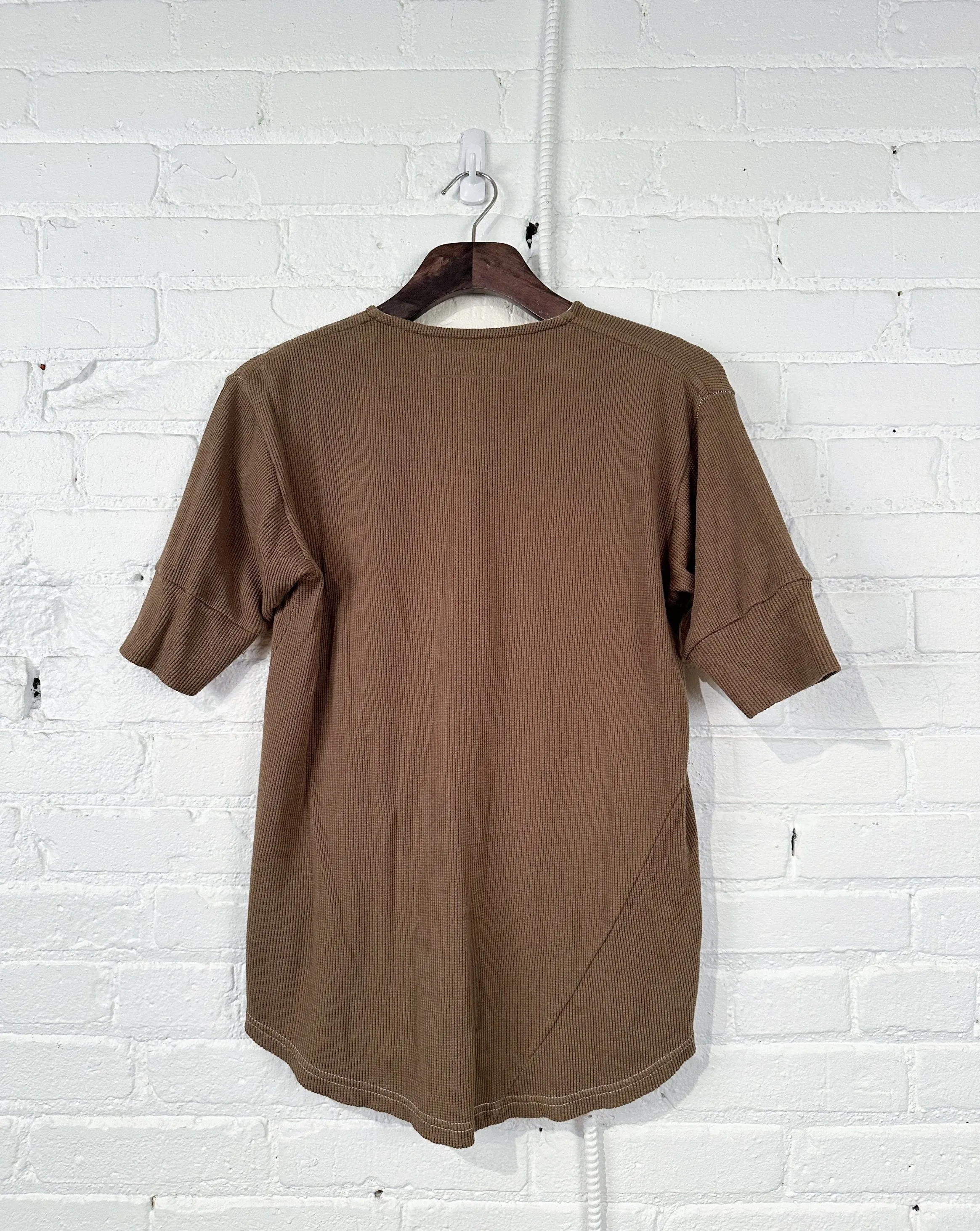 Vintage Hitchhiker Henley | Organic | Khaki Micro Waffle sold by 18 Waits product image thumbnail 2