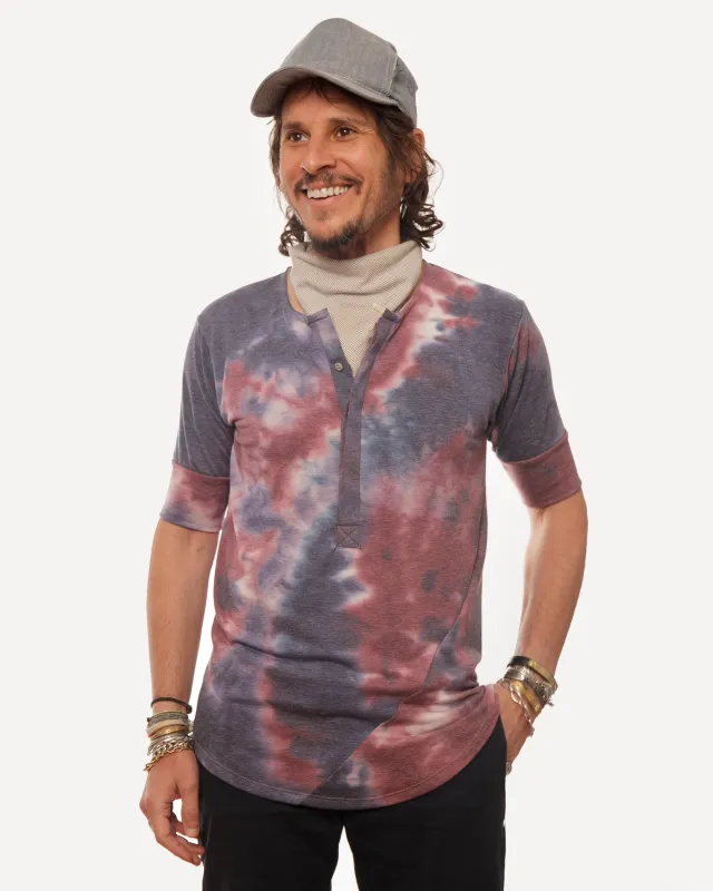 Hitchhiker Henley | Indigo Plum Tie Dye made by 18 Waits
