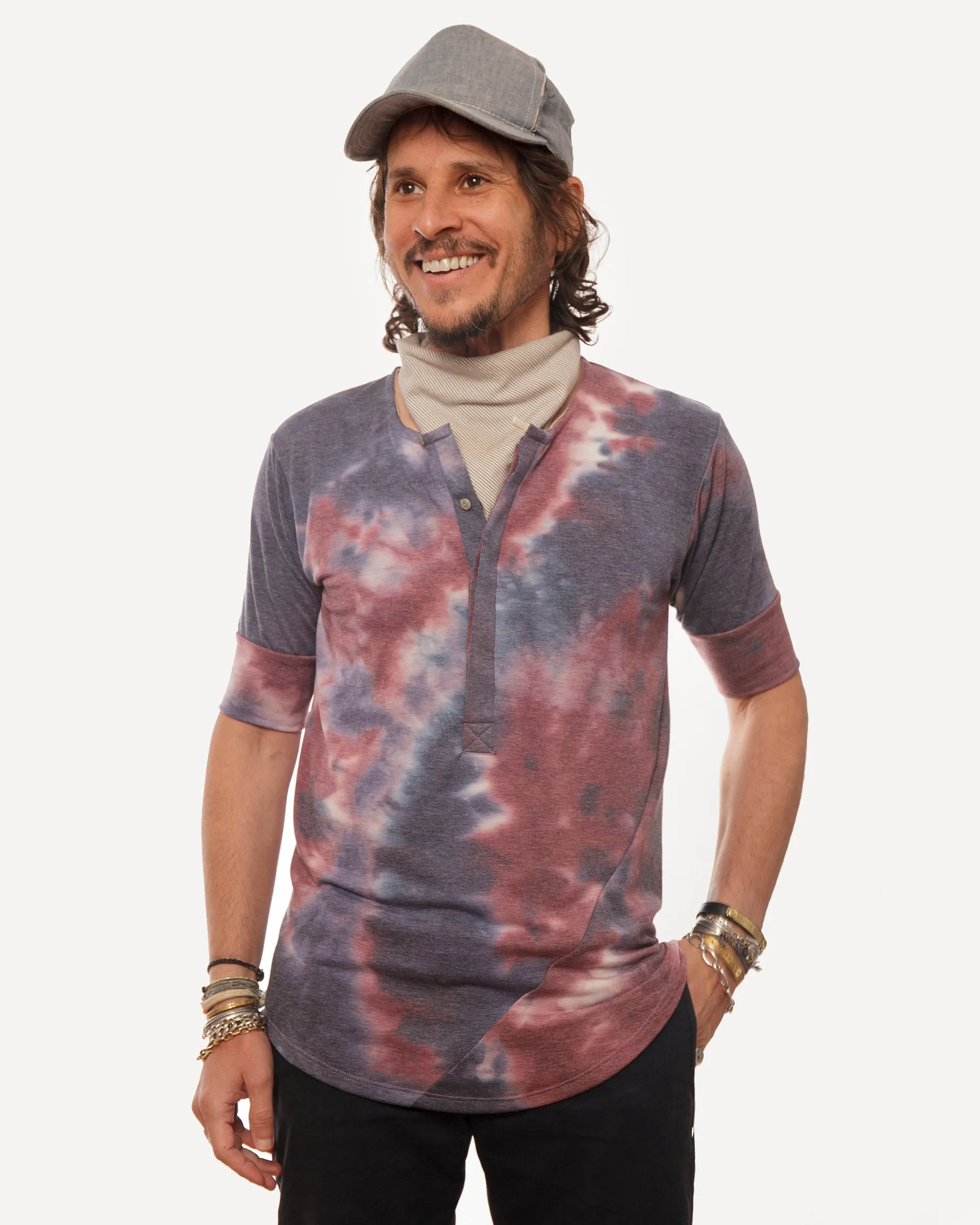Hitchhiker Henley | Indigo Plum Tie Dye sold by 18 Waits