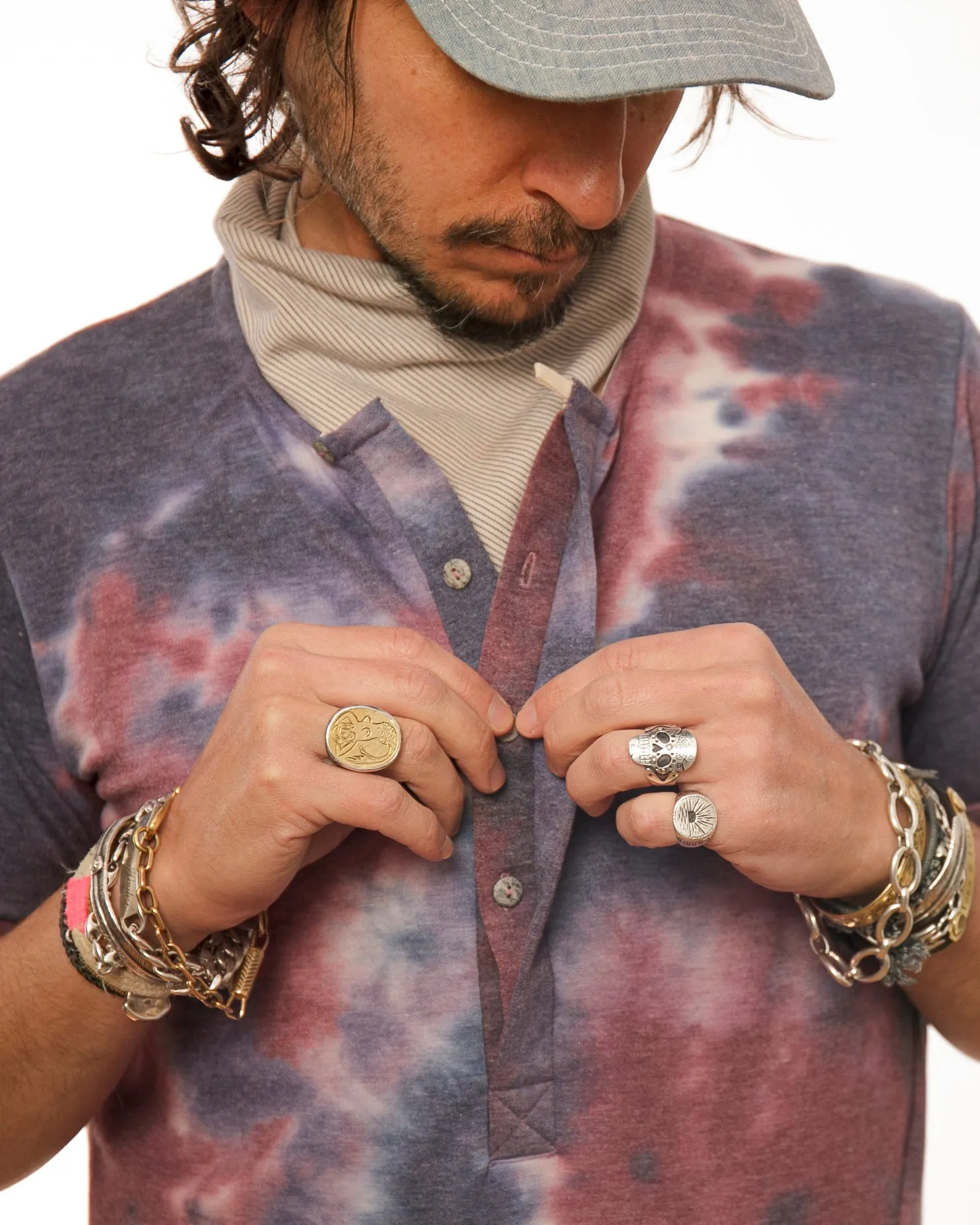 Hitchhiker Henley | Indigo Plum Tie Dye sold by 18 Waits product image thumbnail 4