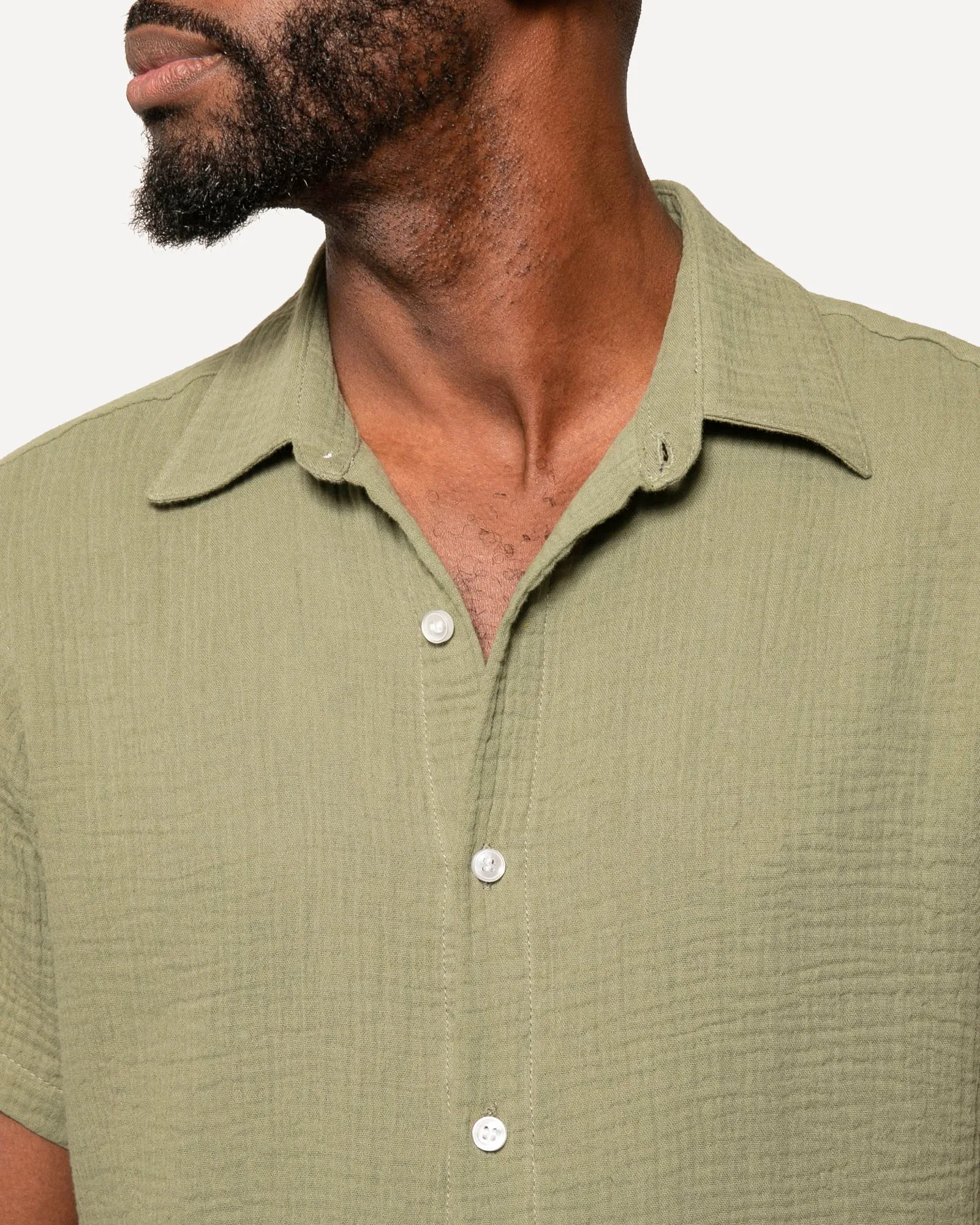 Short Sleeve Dylan | Sage Double Gauze sold by 18 Waits product image thumbnail 4